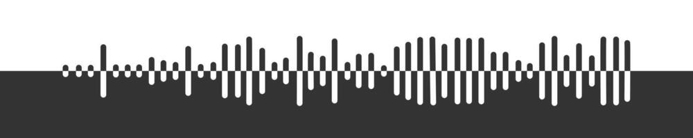 Sound wave icon. Pulse pictogram. Signal sign. Voice message, audio file symbol. Messenger, radio, podcast mobile app, media player graphic element vector