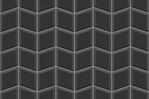 Black rhombus tile background. Bathroom or shower ceramic wall or floor diamond mosaic surface. Kitchen backsplash texture. Pavement decoration seamless pattern vector