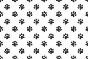 Pet paw print seamless pattern. Dog or cat footprint background. Scrapbooking or wrapping paper, fabric, begclothes design vector