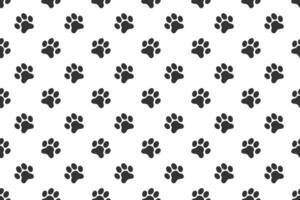Pet paw print seamless pattern. Dog or cat footprint background. Scrapbooking or wrapping paper, fabric, begclothes design vector