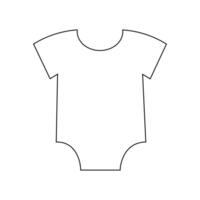 Baby bodysuit icon. Boy or girl underwear. Printable design element for gender reveal, baby shower, welcome newborn party, invitation card or banner vector