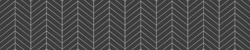 Black chevron tile horizontal seamless pattern. Kitchen backsplash or bathroom floor zigzag texture. Stone or ceramic brick wall background. Facade or interior decoration vector