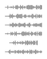 Sound wave icons. Pulse pictogram. Signal sign. Voice message, audio file, media player graphic elements. Messenger, radio, podcast mobile app interface vector