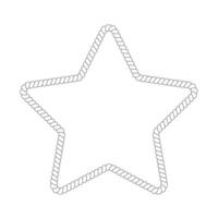 Star shaped rope framefor photo or picture in retro yacht style. Nautical design element for print and decoration. Maritime theme border vector