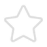 Star shaped rope framefor photo or picture in retro yacht style. Nautical design element for print and decoration. Maritime theme border vector