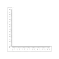 15 centimetres corner ruler. Measuring tool with vertical and horizontal lines with cm and mm markup and numbers vector