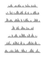 conjunto de sonido ola iconos señal frecuencia señales. legumbres pictogramas. voz mensajes simbolos audio jugador gráfico elementos. en línea Mensajero, radio, podcast móvil aplicación interfaz vector