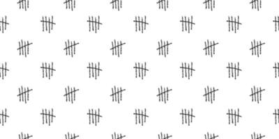 Charcoal tally marks seamless pattern. Repeating number 5 symbols background. Day counting signs on prison wall. Scrapbooking or wrapping paper, fabric, cloth design vector