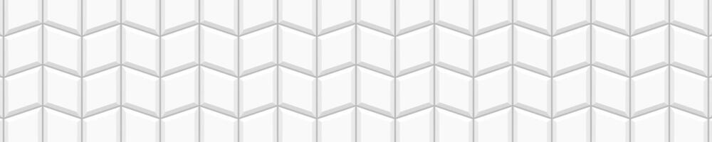 White diamond tile horizontal background. Kitchen backsplash texture. Bathroom or shower ceramic wall or floor rhombus mosaic surface. Interior or exterior decoration vector