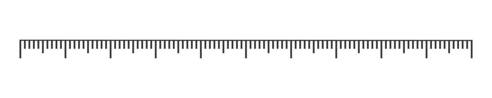 Ruler, tape or thermometer scale template. Horizontal distance, height or length measurement chart of math, sewing, meteorological tool vector