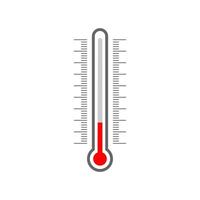 Meteorological thermometer glass tube silhouette and Celsius and Fahrenheit degree scale. Temperature measuring, climate control tool vector