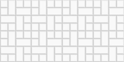 White pinwheel tile horizontal background. Causeway texture. Stone or ceramic brick wall. Kitchen backsplash mosaic surface. Bathroom, shower or toilet floor decoration vector