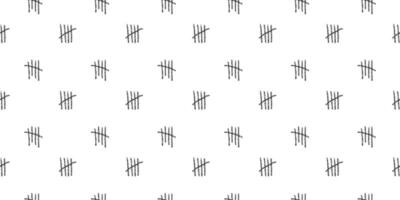 Charcoal tally marks background. Seamless pattern with number 5 symbols. Day counting signs on prison wall. Scrapbooking or wrapping paper, fabric, cloth design vector