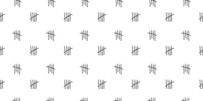 Charcoal tally marks background. Seamless pattern with number 5 symbols. Day counting signs on prison wall. Scrapbooking or wrapping paper, fabric, cloth design vector