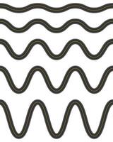 Set of empty winding roads with marking. Top aerial view. Seamless highway template. Element of city or countryside roadway vector