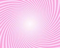 Pink circus background. Twisted stipes, pinwheel, spiral, vortex pattern. Strawberry bubble gum, sweet lollipop candy, ice cream texture vector