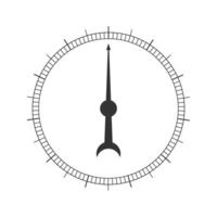 Round measuring scale with arrow. Graphic template of barometer, compass, navigation or pressure meter tool interface vector