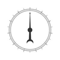 Round measuring scale with arrow. Graphic template of barometer, compass, navigation or pressure meter tool interface vector