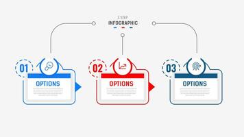 Tres paso infografía etiqueta diseño modelo con línea iconos proceso pasos diagrama, presentaciones, flujo de trabajo disposición, bandera, fluir cuadro, informacion grafico ilustración. vector