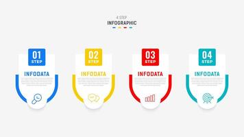 Four Step Infographic element design template for presentation. process diagram and presentations step, workflow layout, banner, flow chart, info graphic illustration. vector