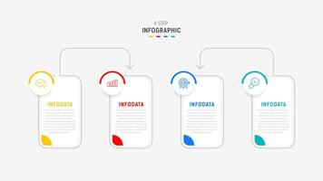 Four Step Infographic element design template for presentation. process diagram and presentations step, workflow layout, banner, flow chart, info graphic illustration. vector