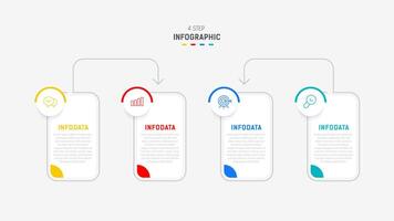 Four Step Infographic element design template for presentation. process diagram and presentations step, workflow layout, banner, flow chart, info graphic illustration. vector