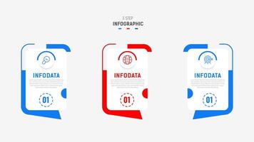 Three Step Infographic label design template with line icons. process steps diagram, presentations, workflow layout, banner, flow chart, info graph illustration. vector