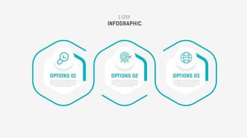 Three Step Infographic label design template with line icons. process steps diagram, presentations, workflow layout, banner, flow chart, info graph illustration. vector