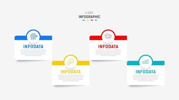 Four Step Infographic element design template for presentation. process diagram and presentations step, workflow layout, banner, flow chart, info graphic illustration. vector