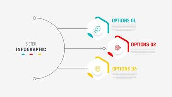 Tres paso infografía etiqueta diseño modelo con línea iconos proceso pasos diagrama, presentaciones, flujo de trabajo disposición, bandera, fluir cuadro, informacion grafico ilustración. vector