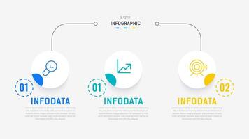 Tres paso infografía etiqueta diseño modelo con línea iconos proceso pasos diagrama, presentaciones, flujo de trabajo disposición, bandera, fluir cuadro, informacion grafico ilustración. vector