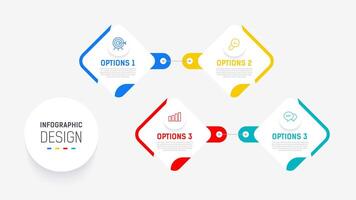 Four Step Infographic element design template for presentation. process diagram and presentations step, workflow layout, banner, flow chart, info graphic illustration. vector