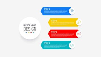 Four Step Infographic element design template for presentation. process diagram and presentations step, workflow layout, banner, flow chart, info graphic illustration. vector