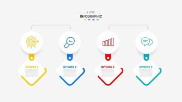 Four Step Infographic element design template for presentation. process diagram and presentations step, workflow layout, banner, flow chart, info graphic illustration. vector