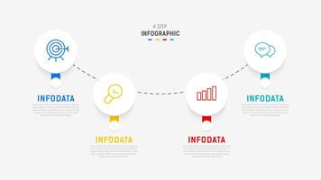 Four Step Infographic element design template for presentation. process diagram and presentations step, workflow layout, banner, flow chart, info graphic illustration. vector