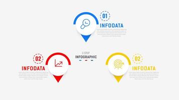 Three Step Infographic label design template with line icons. process steps diagram, presentations, workflow layout, banner, flow chart, info graph illustration. vector