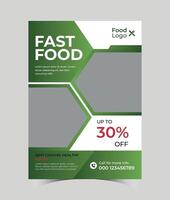 Healthy food restaurant flyer template vector