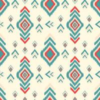 Ikat style fabric seamless pattern background vector