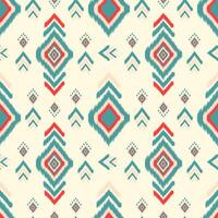 Ikat style fabric seamless pattern background vector