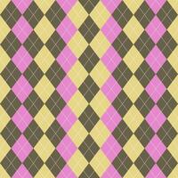 Yellow and Brown and Pink Diamond Shape Fabric Background that is seamless pattern vector