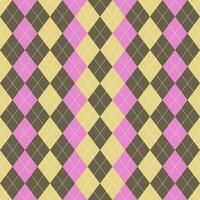 Yellow and Brown and Pink Diamond Shape Fabric Background that is seamless pattern vector