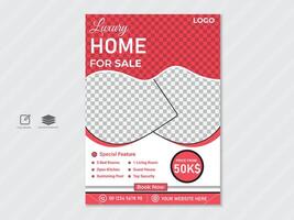 Creative Real estate advertisement flyer or Home for Sale Poster design template vector