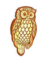 Owl for logo or icon,clip art. Abstract style Illustration vector