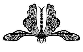 Dragonfly silhouette. beautiful insect sign and symbol. vector