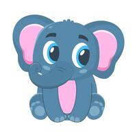 cute elephant cartoon character illustration flat design vector