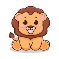 cute lion cartoon character illustration design vector
