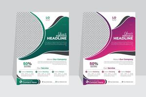 Contemporary elegant flyer design template with white background vector