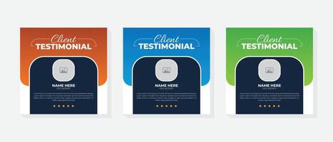 Distinctive and imaginative section layout template for testimonial reviews. vector