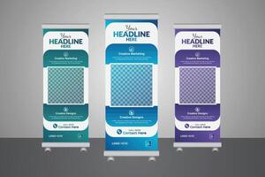 Original and contemporary design Banner template for roll-up banner vector