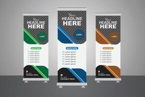 Modern house for sale A roll-up banner template for your house-selling enterprise vector